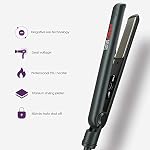 MHU Professional Titanium Hair Straightener 1 Inch Hair Flat Iron Negative Ionic Technology Straightening Iron Plus 2 x Salon Clips