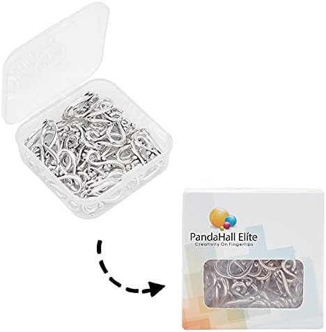 PandaHall 40 Sets 20.5mm S Hook Shape Tibetan Silver Toggle Clasps, Antique Silver
