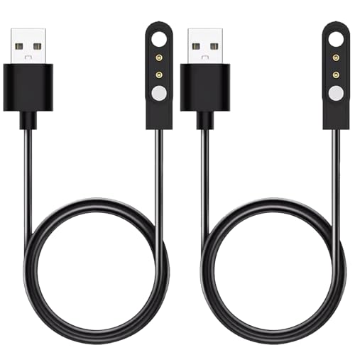 Colaren 2 Pcs Smart Watch Charger 2 Pin Magnetic Compatible with YAMAY SW022, AGPTEK LW11, Dafit, Nerunsa, Radley, Reflex active (4mm)