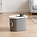 IRIS USA Cat Litter Box, Large Top Entry with Litter Catching Lid, Dog Proof, Enclosed Cat Litter Box, Gray/White