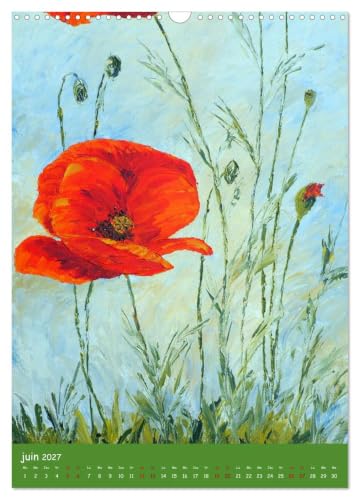 COQUELICOTS EN PEINTURE CALENDRIER MURAL: PEINTURES A L HUILE DE COQUELI – vue 9