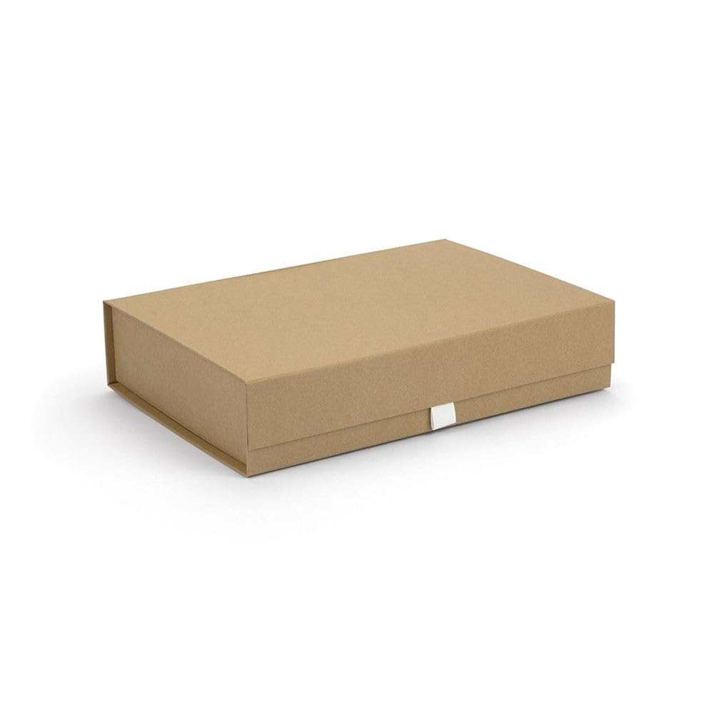 A4 Magnetic Gift Box, Kraft Natural, 31 x 22 x 6.5 cm | Tiny Box Company