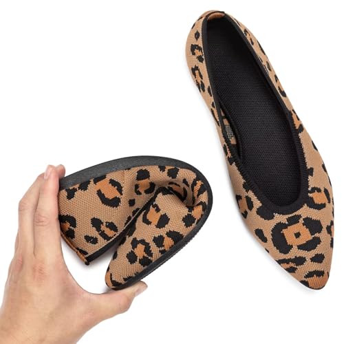 Image of Frank Mully Womens Pointed Toe Flats Knit Dress Shoes Comfort Women Shoes Softable