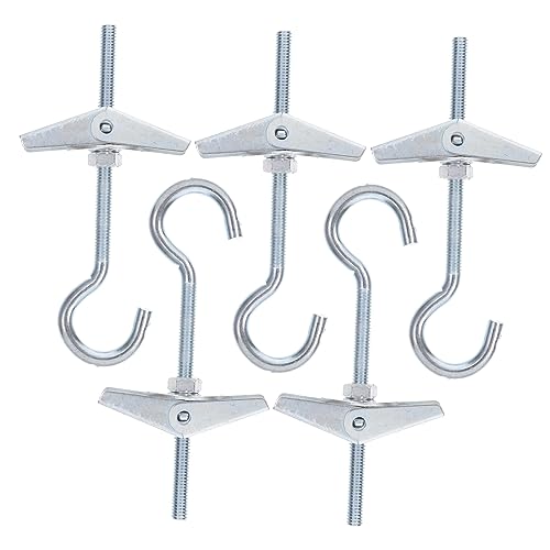 HAWILLOSCH 5 Pack Heavy Duty Utility Hooks Drywall Anchors Toggle Bolt Wing Nut Carbon Steel for Wall Hanging
