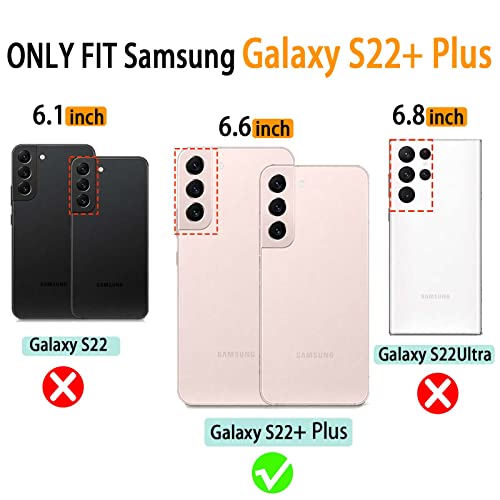 VANAVAGY Compatible for Samsung Galaxy S22+ Plus 5G Wallet Case for Women and Men,Leather Flip Folio Phone Cover Fits Magnetic Car Mount with Credit Card Holder,Clove Purple