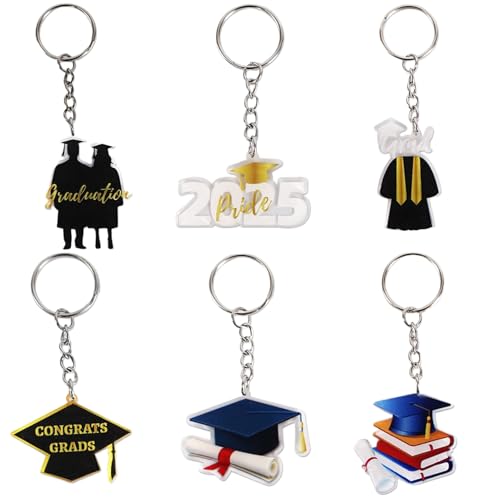 Porte-Clés De Diplôme, Six Porte-Clefs Pendentifs Pour Remise Des Diplômes, Porte-Clefs En Acrylique Pour Retraité Élève Maternelle Primaire Université Professeur Collègue