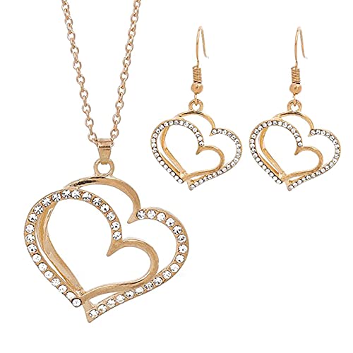 Infgreate Fashion Jewellery Shiny Stud Earrings Wedding Jewellery Set Luxury compatible with Women Silver