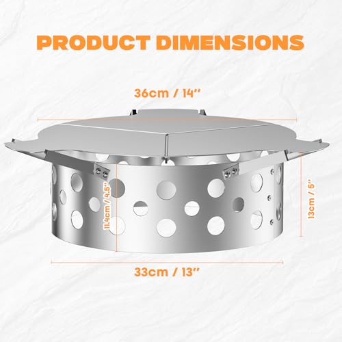 Onlyfire Rauchsatz für Weber Kugelgrill 57 cm, Kohlekorb mit abnehmbarem Diffusorplatte für direkte und indirekte Hitze, Räucherkammer Grill Zubehör für Holzkohlengrills