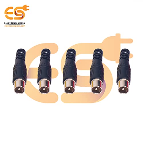Image of Electronic Spices Black color RCA Male plug solder audio connectors Electronic Cables pack of 50pcs