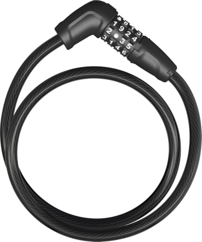ABUS Kabelschloss Tresor 6412C + SCMU-Halter - Zahlenschloss, indiviudell einstellbar - Stahlkabel mit Kunstoffummantelung - ABUS-Sicherheitslevel 4 - 85 cm, Schwarz