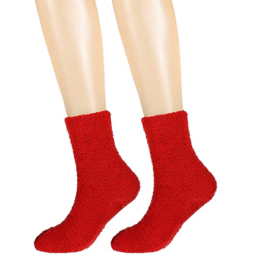 Image of 6 Pairs Women Fuzzy Socks Microfiber Warm Winter Sleep Fluffy Socks