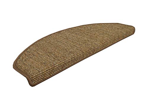 Sisalo - Natur Alfombra de Escalera - Tuerca (semicircular) - 2 tamaños