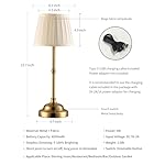 KDG Cordless LED Table Lamp Set of 2, Portables Fabric Shade Desk Lamps, 4000mAh Rechargeable Battery Powered Lighting, Dimmable Light for Dining Room, Bedroom, Bedside, Night Light, Balcony (Bronze) - Image 5