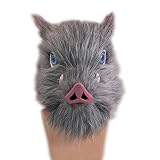 Novanime Inosuke Maske Demon Slayer Anime Merchandise Zubehör Hashibira Inosuke Cosplay Kostüm für Verkleidung Party Vollkopf