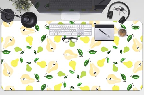 Sous-main de bureau 100x50 cm en vinyle PVC imperméable avec motif poires
