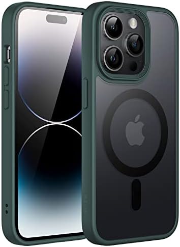 JETech Magnetyczna Etui dla iPhone 14 Pro Max 6,7 Cala Kompatybilny z MagSafe, Półprzezroczysta Matowe Tylna Szczupły Odporny na Wstrząsy Case (Głęboka Purpura)