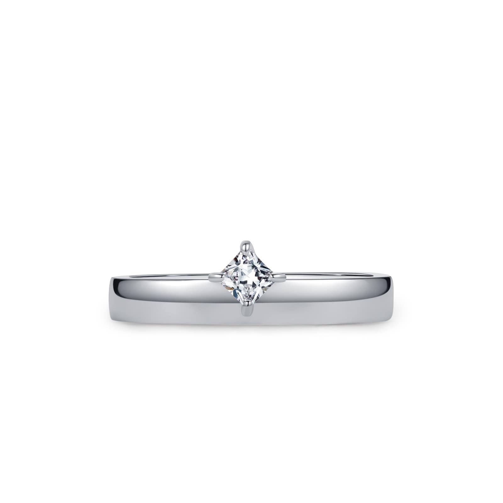 Bague de fiançailles classique en or blanc 9 K/14 K/18 carats avec diamant créé en laboratoire, or blanc au 375/585/750, taille 47-65