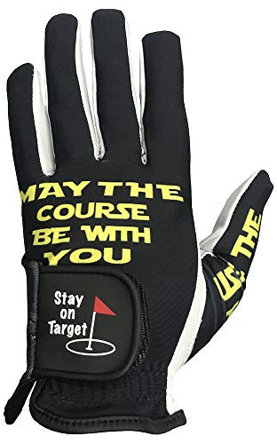 Giggle Golf Men's Golf Gloves | Funny Golf Gloves (Medium, Worn On Left Hand, May The Course) #TOP1