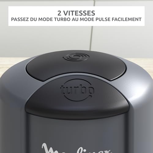 Moulinex Moulinette Hachoir électrique Capacité utile 500 ml 2 vitesses Intuitif Émince Hache Mixe Accessoires compatibles lave vaisselle Fabriqué en France AT711B10 - vue 4