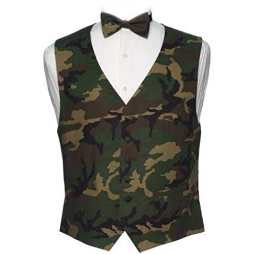 Camouflage Tuxedo Vest and Bow Tie