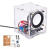 PORFOYO DIY Bluetooth Lautsprecher Box Löten Elektronik, Bluetooth-Lautsprecher DIY Löt-Kit, DIYs Elektronik Lautsprechers Löten Bausatz Bluetooths Kit Mit Transparentem Acrylgehäuse & LED-Licht
