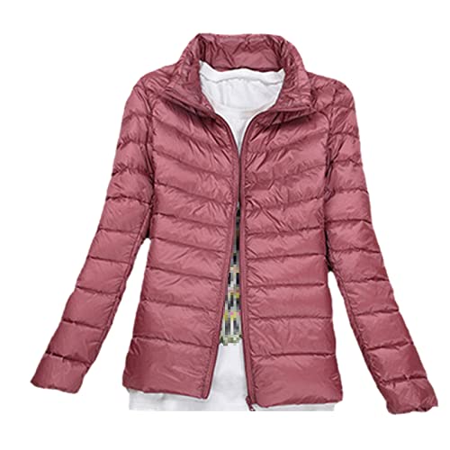 Manteau d'hiver femme rose foncé XXL doudoune fine contre le froid de l'automne