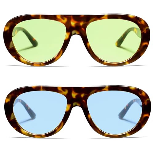 Image of VANLINKER Oversized Retro Aviator Sunglasses for Women Men Chic 70s Vintage Style Trendy 2026 Chunky Sun Glasses VL9865