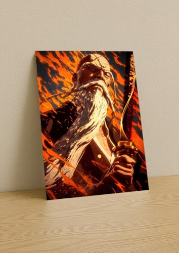 Image of NIJUKA Anime Printed A4 Size Metal sheet Poster For Home And Room Decoration | For Anime Art Fans Boys And Girls (Master Of Fully Power Full Bankai)