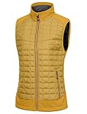 Little Donkey Andy Leichte Puffer Weste Damen Warme Ärmellose Outdoorjacke Wandern Reisen Laufen, Yellow XL