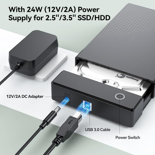 Caja Externa para Disco Duro 3.5 SATA a USB con Adaptador de Energía miniatura 4
