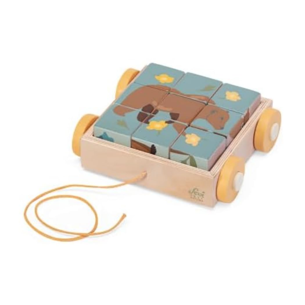 Sevi Puzzle Animaux des Dolomites Jeux et constructions en Bois pour Les Enfants à partir de Deux Ans | 19x6x19cm Nature | modèle 87857, Rose Rouge & 3XL