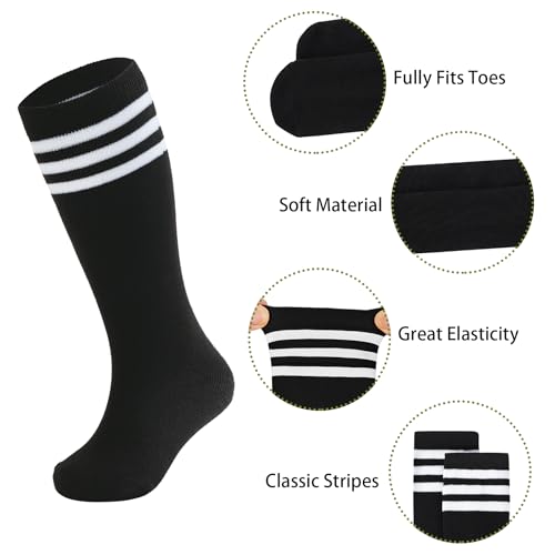 Zando 4 Pairs Kids Soccer Socks Baseball Softball Football Youth Tube Athletic Boys Girls Knee High Socks2