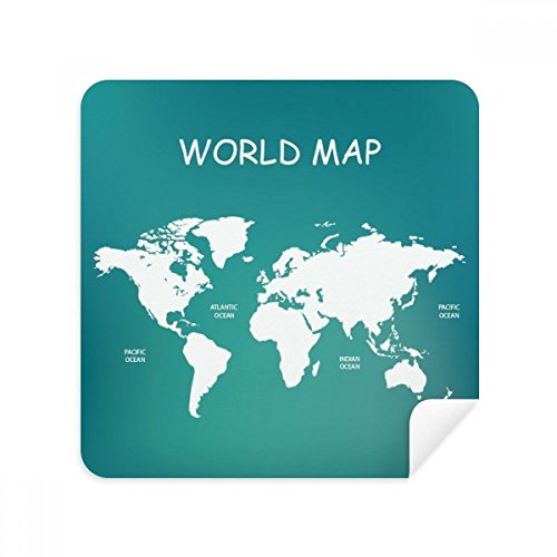 Chiffon de nettoyage lunettes suède et essuie-écran tactile carte du monde