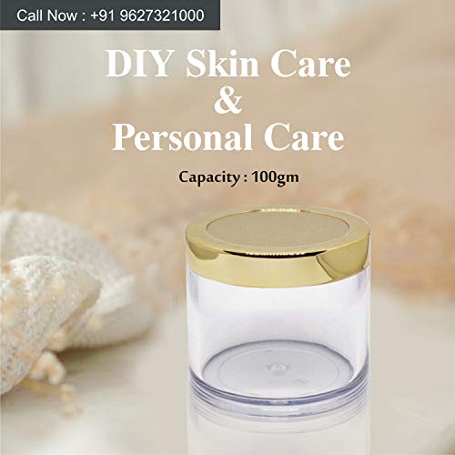 Image of Zenvista 100gm Acrylic Shan Jars, With Very Beautiful Gold Lids, for Creams, Face gels & Lip Balms, (Pack of 3)