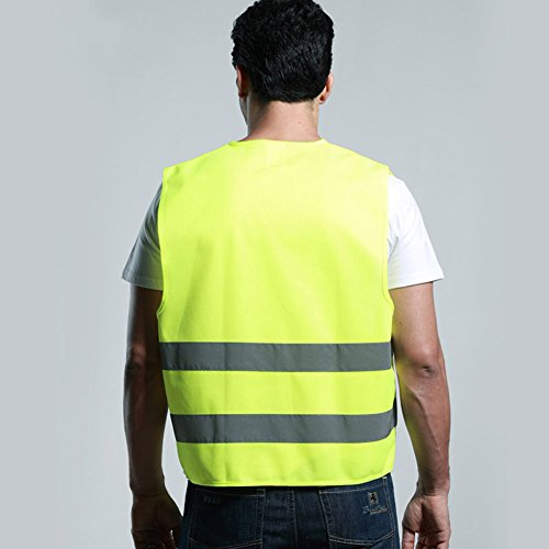 2Pcs Alta Visibilita Catarifrangente Gilet Giallo