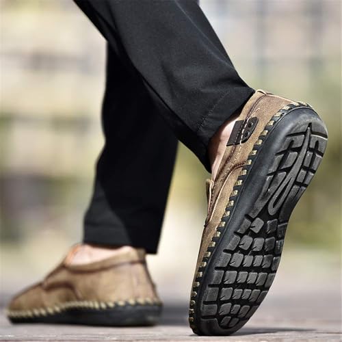 Men Vintage Cowhide Loafers Summer Casual Walking Shoes Fashionable Boat Moccasins Leisure Comfortable Chic New Driving Footwear4