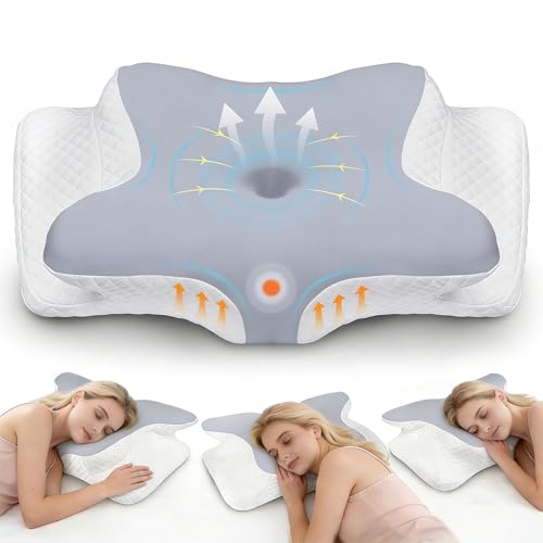 #VerdientProvisionen<br>Memory Schaumstoffkissen für Halsstütze Langsames Rebound Schmerzlinderung Kühlkissen Verstellbares ergonomisches orthopädisches Bettkissen zum Schlafen für Seite Rücken und Magen Schlafen
