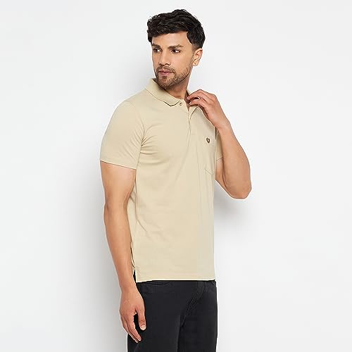 Image of Duke Stardust Men Polo Neck Half Sleeve Cotton T-Shirt (SD49 Sand XL)