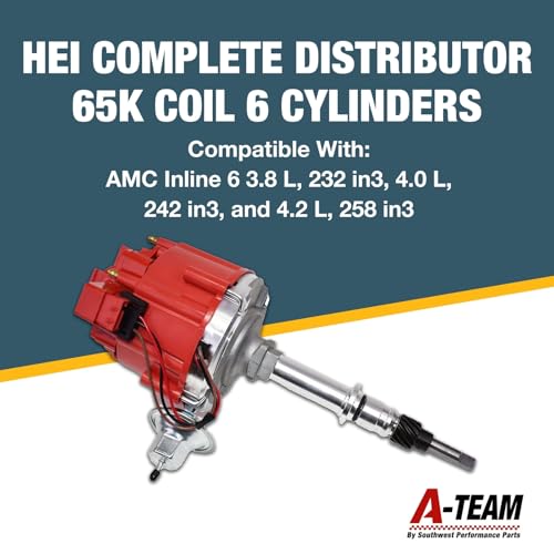image for A-Team Performance Slant-6 HEI Distributor - Red Distributor Cap, 6 Cy