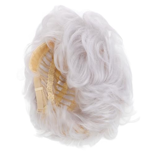 Postiche cheveux épais gris avec cuir chevelu invisible haute température