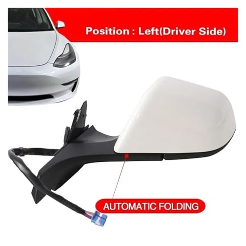 Rétroviseur voiture électrique Tesla Model 3 2017-2023 bloc complet blanc droit 13 broches - 4