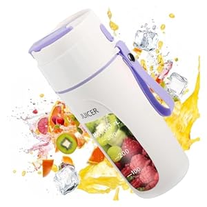 Bestyks Smoothie Maker To Go, blender kleine draagbare blender met 8 messen roestvrij staal, mini blender USB Fresh Juice Mixer fles elektrische 340ml fles voor thuis en buiten