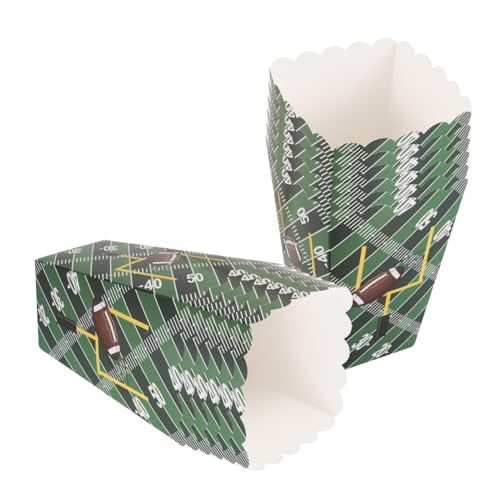 BRIGHTFUFU Decorative Popcorn Box for Sports Match Rugby Themed Party Favor Boxes Popcorn Containers for Party