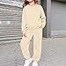 Girls Sweatsuit 2 Piece Outfits Fashion Crewneck Sweatshirts and Sweatpants Pockets Fall Winter (Beige, 13-14 Years)