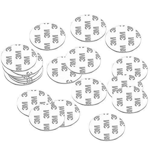 IRYNA Double Sided Sticky Pads Round Adhesive Pads Sticky Pads Heavy Duty Strong Mounting Adhesive Foam Pads Ideal for Indoor and Outdoor Pack of 20(2 x 25mm)