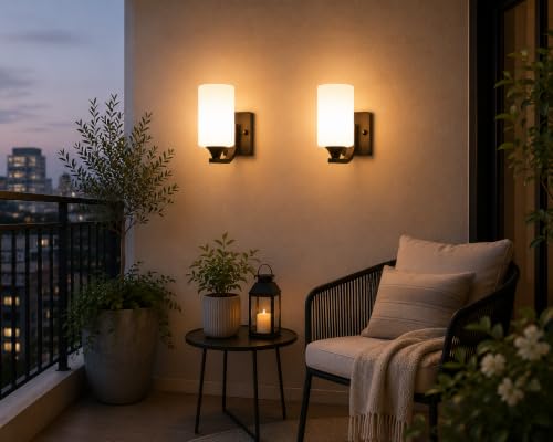 Image of Home Decor Wall Lights Glass Lamp Shade with Premium Finish & E27 Bulb Holder for Living Room, Bedroom, Balcony, Kitchen, Cafes | Decorative Night Lamps Fixtures | Elegant Wall Hanging Lights