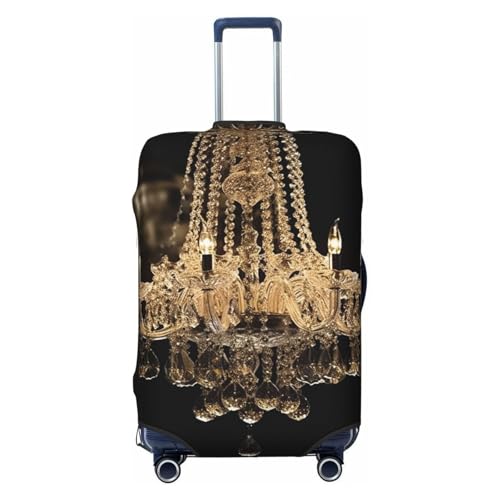 Elastic Travel Luggage Cover for Suitcase Tsa Approved Stretch Scratch-Resistant Suitcase Protector Cover Washable Gorgeous Crystal Chandelier Baggage Covers Fits 18-32 Inch Luggage Case