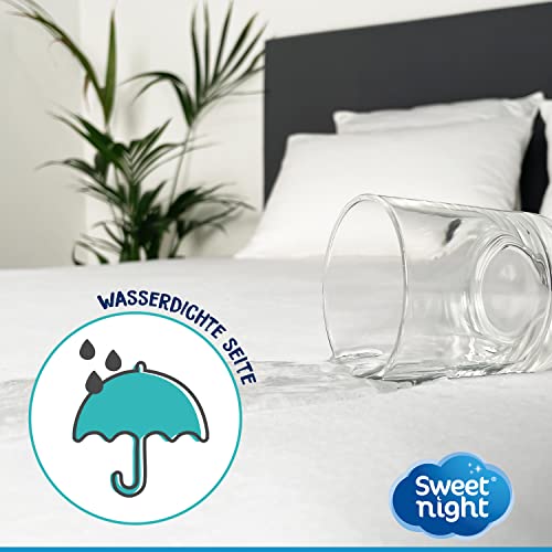 Sweetnight - Matratzenschoner 90x200 cm | Wasserdichte und mikroatmungsaktive Matratzenauflage | Sanft und leise | Waschbar bei 90°C, White – Ansicht 2