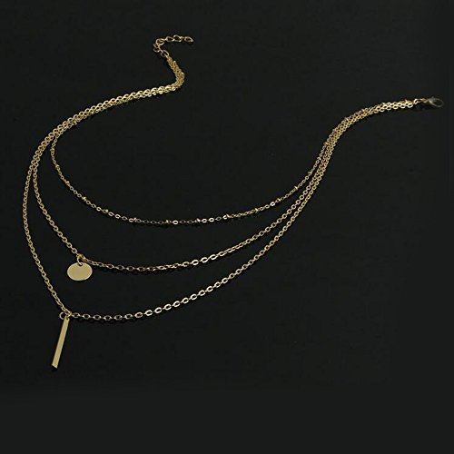 Fxmimior Bohemian Dainty Gold Layered Choker Necklaces 3 Tier Sequins Pendant Long Chain Jewelry Choker Necklace For Women And Girls #TOP3