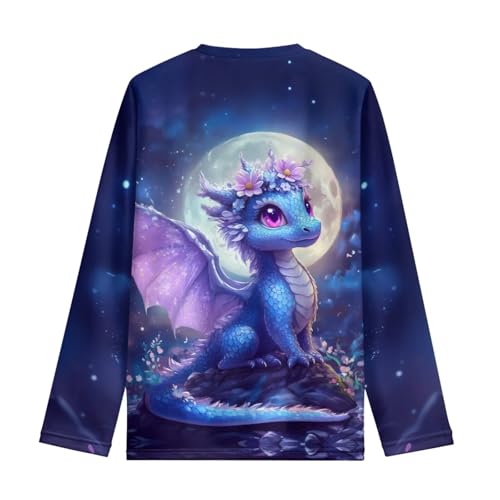 Image of WELLFLYHOM Long Sleeve T-Shirt for Boys Girls 3-16 Years Old Tee Tops Crewneck Pullover Shirts Fall Outfits